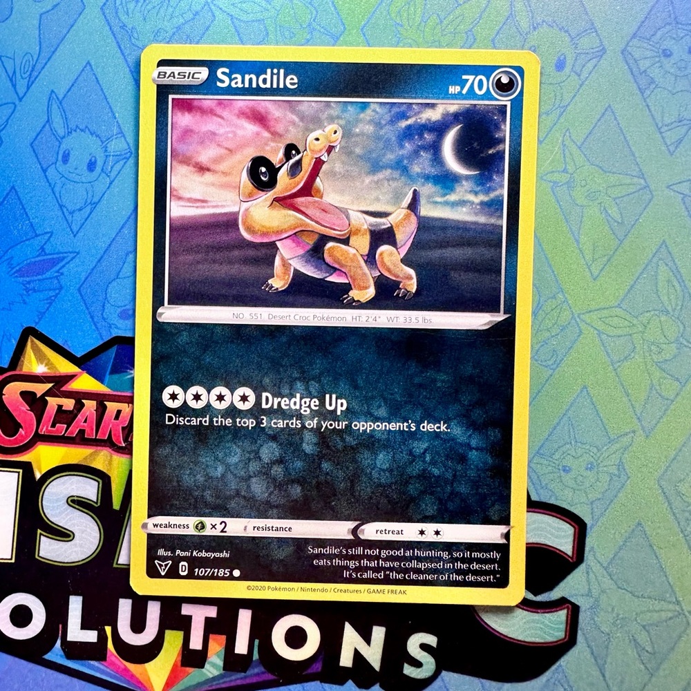 sandile (107/185) - common — pokémon: vivid voltage